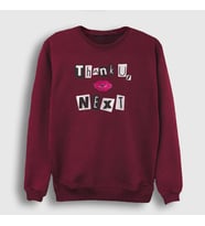 Presmono Unisex Bordo Next Ariana Grande Sweatshirt 152761tt (Bordo)