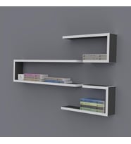 Kenzlife kitaplık nevres 060*100*20 gri duvar rafı
