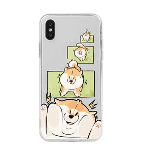 Iphone X ve XS Uyumlu Sevimli Köpek Tasarımlı Şeffaf Telefon Kılıfı