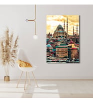 Tekli Dikey Kanvas Duvar Tablosu İstanbul Süleymaniye Camii
