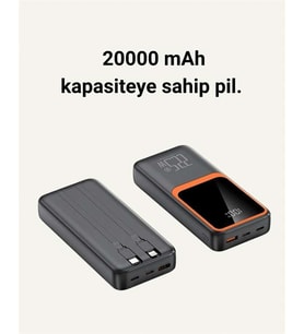 Taşınabilir Şarj Cihazı 20000 mAh 22.5W Hızlı Şarj + Dijital Ekran + Kablo Dahil
