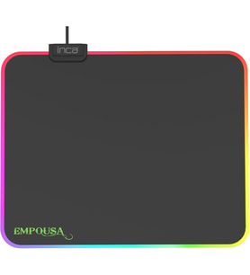 INCA IMP-024T EMPOUSA RGB 7 LED MEDIUM MOUSEPAD (320X270X3MM),12 Farklı Değişebilen Dokunmatik Işık Efekti,Hızlı Kayan Yüzey, Kaymaz Kauçuk Taban