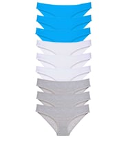 Mulvxbrf Brf02 9 Adet Süper Eko Set Likralı Kadın Slip Külot Gri Beyaz Mavi (Mulvix)