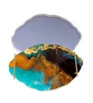 Epoksi Silikon Kalıp YERLİ Oval Dalgalı Nişan ve Söz Tepsi Kalıbı 34.5X24.5 CM