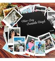 Her Şey Seninle Güzel Yazılı Anı Defteri - 30 Adet 6x8 Cm Solmaz Fotoğraf Baskı, Beyaz Jel Kalem ve Bant Hediye (tasarla, yapıştır, oluştur )