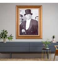 Altın Paspartulu Atatürk  Çerçeveli Tablo C1060 (Gold)
