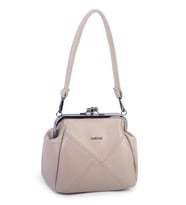 Nas Bag Mini Vintage Burslu Klipsli Kadın Omuz ve Çapraz Çanta Kum Victoria ( 20x17 cm)