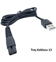 Powermaster Tıraş Makinaları İçin Usb Şarj Kablosu 1 Metre  Uç Ölçüsü 5.4x11 mm No:13 