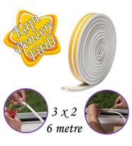 3x2=6 Metre Kapı Pencere Bandı Beyaz Fitili Yapışkanlı Soğuk Izolasyon Bant