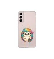 Samsung Galaxy S22 Plus ile Uyumlu Splash Kirpi Tasarımlı Şeffaf Silikon Kılıf