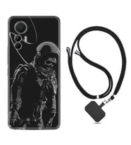 Xiaomi 12 Lite Kılıf Silikon Boyun Askılı İpli Desenli Silikon İskelet Astronot 1613