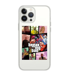 Iphone 15 Pro Uyumlu Breaking Bad Gta Tasarımlı Şeffaf Telefon Kılıfı