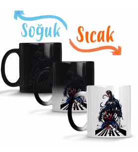 Spiderman Venom Marvel Sihirli Kupa Bardak Porselen