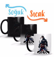 Spiderman Venom Marvel Sihirli Kupa Bardak Porselen