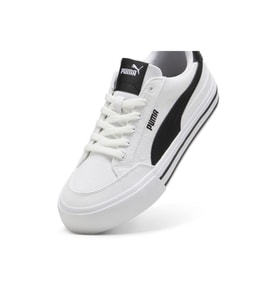 Puma Court Classic Vulc FS 396353 02 Unisex Sneaker Ayakkabı Beyaz Siyah 36-40 (Beyaz-Siyah)