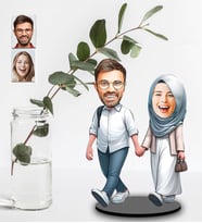 Kişiye Özel Sevgili Tasarımlı Karikatür Ahşap Biblo Model-45