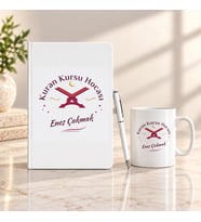 Kuran Kursu Hocasına İsme Özel Defter Kalem ve Kupa Hediye Seti