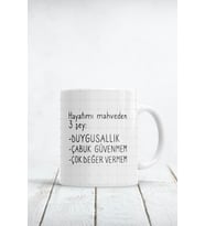 Hayatımı Mahveden 3 Şey Baskılı Kupa Bardak