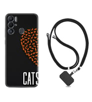 Tecno Pova Neo Kılıf Silikon Boyun Askılı İpli Desenli Silikon Cats 1792