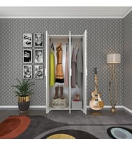 Kenzlife gardırop 3 kapaklı kapılı menekşe 168*80*42 byz ayaklı gardolap dolap (Karışık)