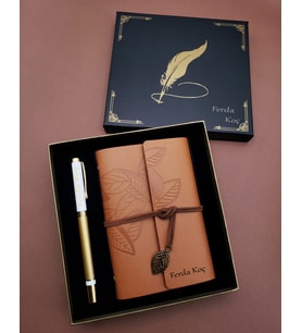 Kişiye Özel Deri Defter Kalem Seti - İsme Özel Defter , İsme Özel Kalem & Hediyelik Roller Kalem Ve Defter , Bayana Defter Kalem Set - Erkeğe Özel Kalem Defter