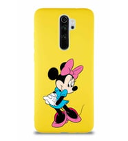 Xiaomi Redmi Note 8 Pro Soft Premier Kapak Minnie Mouse-F Tasarımlı Silikon Kılıf - Sarı (Şeffaf)