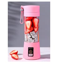 Meyve Sıkacağı Mini Mikser Taşınabilir El Blenderı Kişisel Mikser Usb Şarjlı Pembe