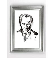 Gümüş Çerçeveli Atatürk Tablo a100