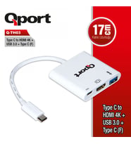 QPORT Q-TH03 TYPE-C TO HDMI/USB3.0/TYPE-CF 4K CEVIRICI
