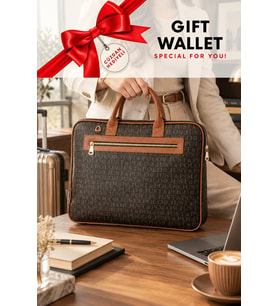 Kahve Orijinal Just Polo Monogram Deri Laptop ve Evrak Cantasi