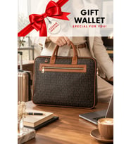 Kahve Orijinal Just Polo Monogram Deri Laptop ve Evrak Cantasi