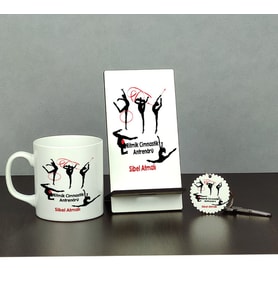 Ritmik Jimnastik Öğretmeni Üçlü Set (Kupa + Telefon Standı + Anahtarlık)