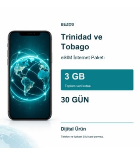 Trinidad ve Tobago eSIM İnternet Paketi 3 GB 30 Gün