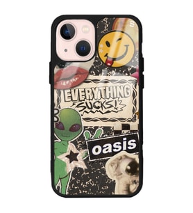iPhone 13 Retro Sticker Tasarımlı Glossy Telefon Kılıfı