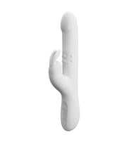 USB Şarjlı 12 Titreşim, 4 Rotasyon ve 4 İleri Geri Hareket Fonksiyonlu Beyaz Rabbit Vibratör - Reese