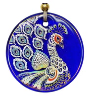 Tavus Kuşu Şekilli Yaldızlı Duvar Süsü Cam Hediyelik Dekor (Karışık)