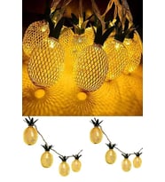 ÜçKol Ticaret Dekoratif Pilli Pineapple Ananas Pilli Şerit Led Işık (1 Metre) (Sarı)