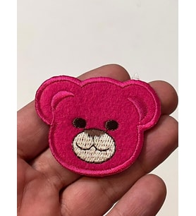 5X4 CM ÜTÜ İLE YAPIŞAN PEMBE AYICIK YAMA ARMA APLİKE