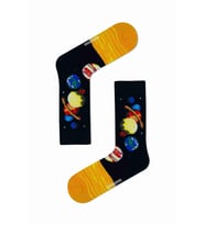 Unisex Renkli Güneş ve Gezegenler Desenli Renkli Çorap