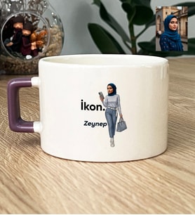 Kişiye Özel Karikatürlü İkon Lüks Fincan Doğum Günü Hediyesi