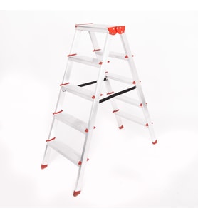 ALÜMİNYUM ÇİFT ÇIKIŞLI 5 BASAMAKLI MERDİVEN(109 CM) (ACCM.03) (Gri)