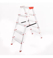 ALÜMİNYUM ÇİFT ÇIKIŞLI 5 BASAMAKLI MERDİVEN(109 CM) (ACCM.03) (Gri)