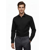 Erkek Silim Fit Uzun Kol Gömlek BGL-ST04867 (Siyah)