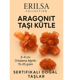Sertifikalı Ham İşlenmemiş Aragonit Taşı Kütle - El Taşı - Topraklanma, Sabır Duygusal Denge Taşı