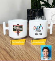 Kişiye Özel Karikatürlü Sınıf Öğretmeni Hediye T Kupa Bardak Erkek Sınıf Öğretmenine Öğretmenler Günü Hediyesi (Beyaz)