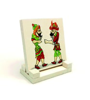 Hacivat ile Karagöz Baskılı Doğaltaş Masaüstlük