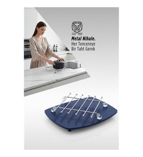 Juliette Serisi Krom Kare Metal Nihale - 19 cm Isıya Dayanıklı Lüks Tencere Altlığı