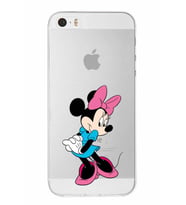 Apple iPhone 5S Uyumlu Kapak Minnie Mouse Tasarımlı Şeffaf Silikon Kılıf