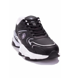 Lumberjack MADAX PU Memory Foam Taban Rahat Kadın Sneaker Günlük Ayakkabı (Siyah)