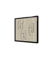 Siyah Krem Line Art Çerçeveli Mdf Tablo